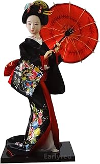 Earlyred 12 Inch Japanese Geisha Kimono Doll 30cm Asian Kimono Doll Collectible Figurine Decoration Gift Red