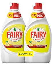 Fairy Max Plus Lemon Dishwashing Liquid with Bleach Alternative Power, 2x600ml