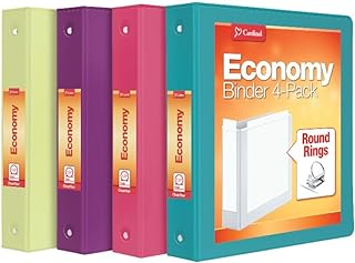 Cardinal 3 Ring Binders, Binders for School and Office, Durable 1.5 Inch, Round Rings, Holds 350 Sheets, ClearVue Presenta...