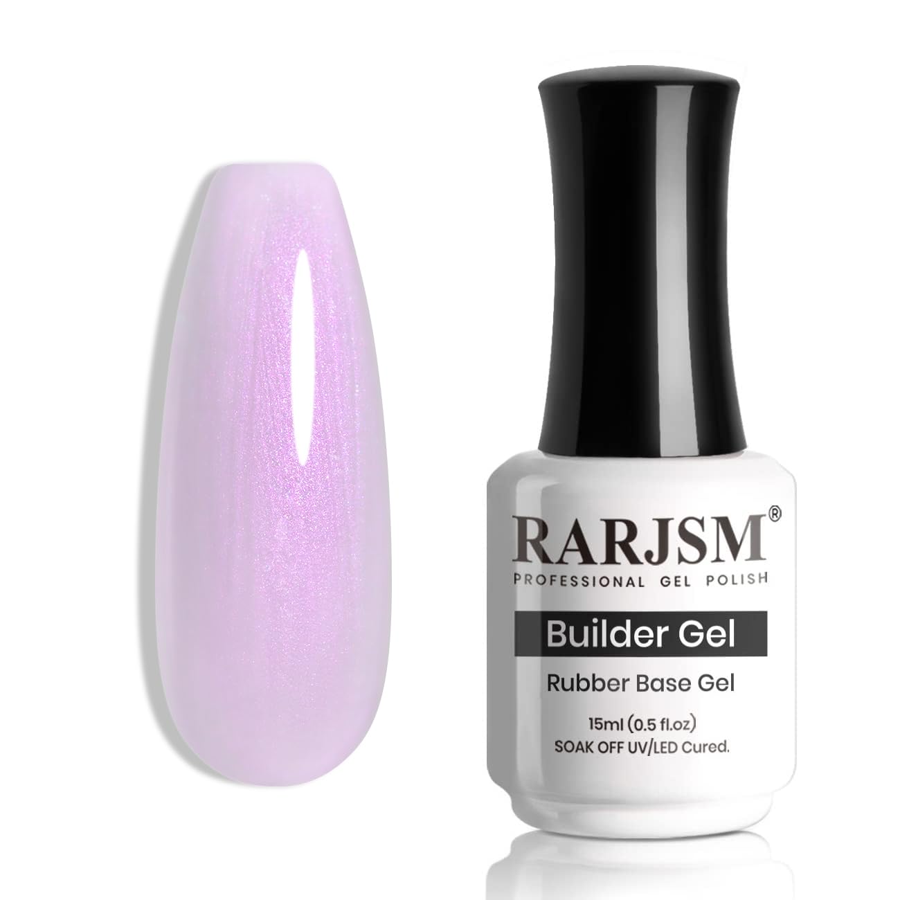 RARJSM Pearl Gel Builder Nail Polish Purple Hard Gel in a Bottle Mermaid Shell Glitter Pearlescent Thick Extension Structure Gel for Nails 15ml Soak Off Curing Requires Salon Home DIY Beginner Use