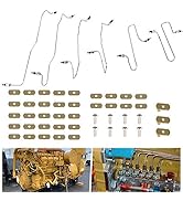 Fuel Injection Lines Kit with Clamps Perfectly Fits for CAT Caterpillar 3406 3406B 3406C 1917941 ...