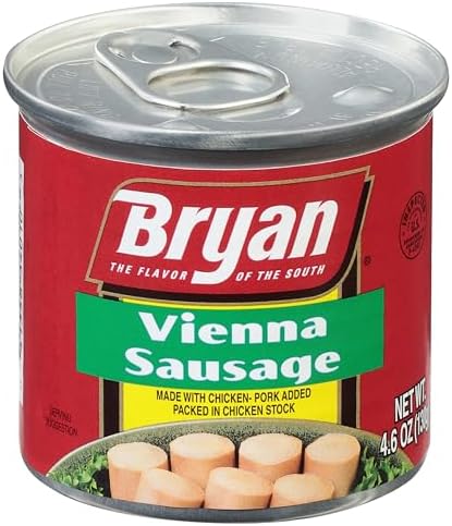 BRYAN Vienna Sausage, 4.6 Ounce Pull-Top Can (Pack of 1) | Canned Meat | Keto Food, Keto Snacks | Low Carb High Protein Snacks | Compare to Other Brands of Vienna Sausages & Smoked Sausages