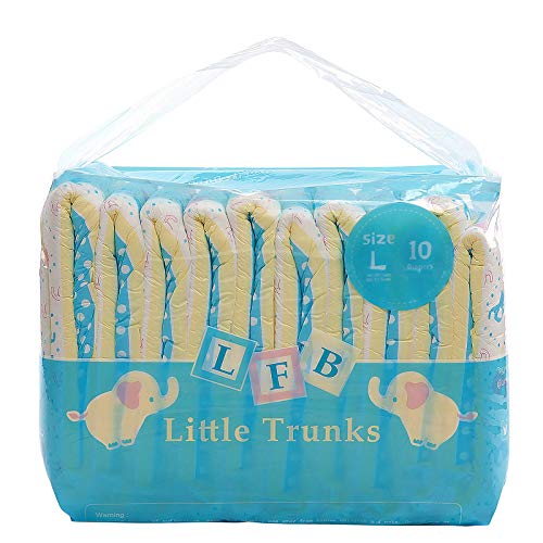 Littleforbig Adult Printed Diaper 10 Pieces - Little Trunks (Large 36'-46')