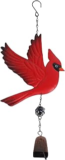 Tinsow Cardinal Bird Wind Chime Christmas Hanging Decorations Bell Outdoor Wind Chime Outdoor Decoration for Patio, Deck, ...