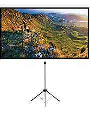 Projector Screen with Stand, 100 Inch Outdoor Projector Screen 16:9 and Tripod Stand, Portable Projector Screen with 1.2 Gain, Lightweight and Compact, Easy Setup, Idea for Home Cinema, Backyard Party