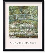 Poster Master Monet Poster - Retro Watercolor Print - Bridge Over A Pond Of Water Lilies, Abstrac...