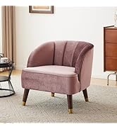 GDFStudio Upholstered Barrel Accent Chair,Velvet Club Chair Modern Single Sofa Side Chair,Modern ...