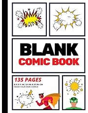 Blank Comic Book: Create Your Own Comic Strip, 135 Pages, Red (Large, 8.5 x 11 in.): Volume 1 (Action Comics)