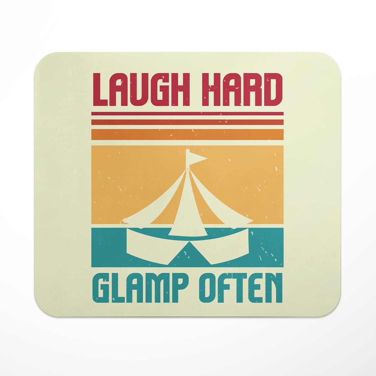 Lastwave Mouse Pad Collection, Laugh Hard, Glamp Often, Camping Design Graphic Printed Mouse Pad for Computer, PC, Laptop, Gaming, Travel