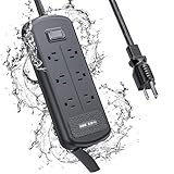 USB Outdoor Power Strip Weatherproof, Waterproof Surge Protector with 3 USB Ports and 6 Outlets, 6...