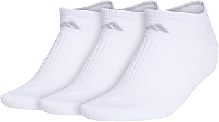 adidas Men's Cushioned No Show Socks (3-Pair) Athletic, Low Profile Look with Arch Compression for a Secure Fit