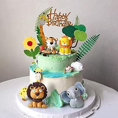 Woodland Animals Cake Topper Set for Kids' Jungle Safari Fiesta de ...