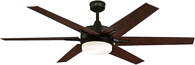 Westinghouse 7207800 Cayuga 60-Inch Black-Bronze Indoor Ceiling Fan, Dimmable LED Light Kit with Opal Frosted Glass