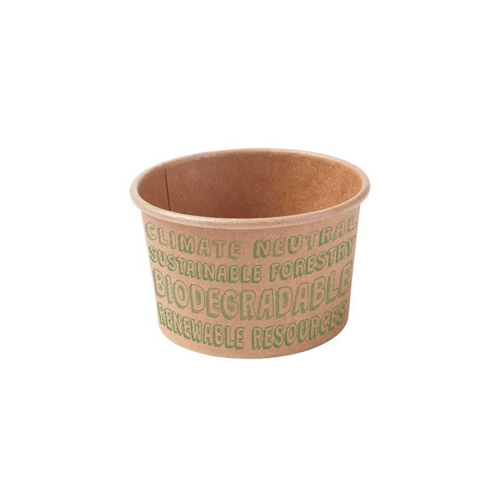 GREENBOXOrganic Cardboard Ice Cream Cups, Pack of 50, Kraft Cardboard Cups, Brown, Compostable Cups, Unbleached, Food Cups to Go, Biodegradable Paper Cups, 75 ml