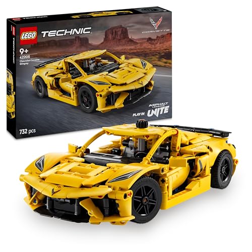 LEGO Technic Chevrolet Corvette Stingray - Jeu de Construction pour garçon et Fille dès 9 Ans - Maquette de Voiture de Sport - Inclut Un Moteur 6 cylindres - Idée Cadeau pour Fans de véhicules 42205