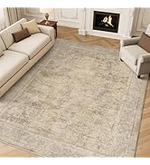 MontVoo-Area Rug 8X10 Rugs for Living Room-Vintage Soft Coffee&Tan Rugs for Bedroom-Non Slip Carp...