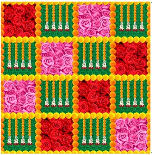 Zeonely Mart Backround desinging Cloth for Decoration| Pooja backdrops | puja Backdrop Decoration Cloth Size: (8 x 5) ft Pink Colour | bhogi Pallu Decoration Backdrop