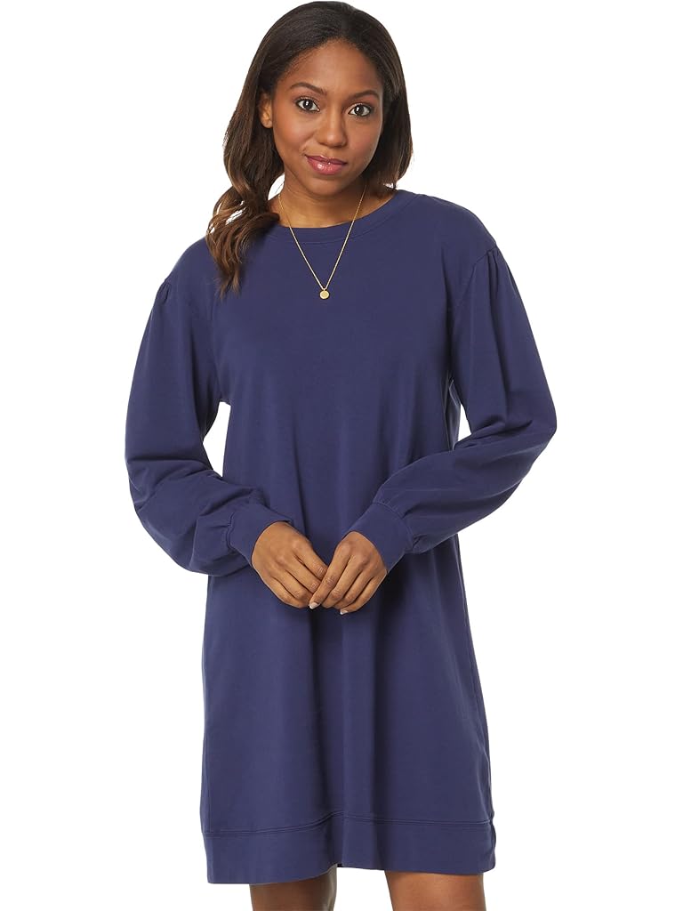 Mod-o-doc Lightweight French Terry Puff Sleeve Sweatshirt Dress