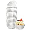 LotFancy 500pcs Mini Cupcake Liners, White Muffin Liners, No Smell, Greaseproof Paper Baking Cups, Small Cupcake Wrappers for Birthday Holidays, Bottom 1.25 inch Width