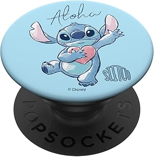 Disney Lilo & Stitch Aloha Cute Stitch Heart Sketch Logo PopSockets Swappable PopGrip