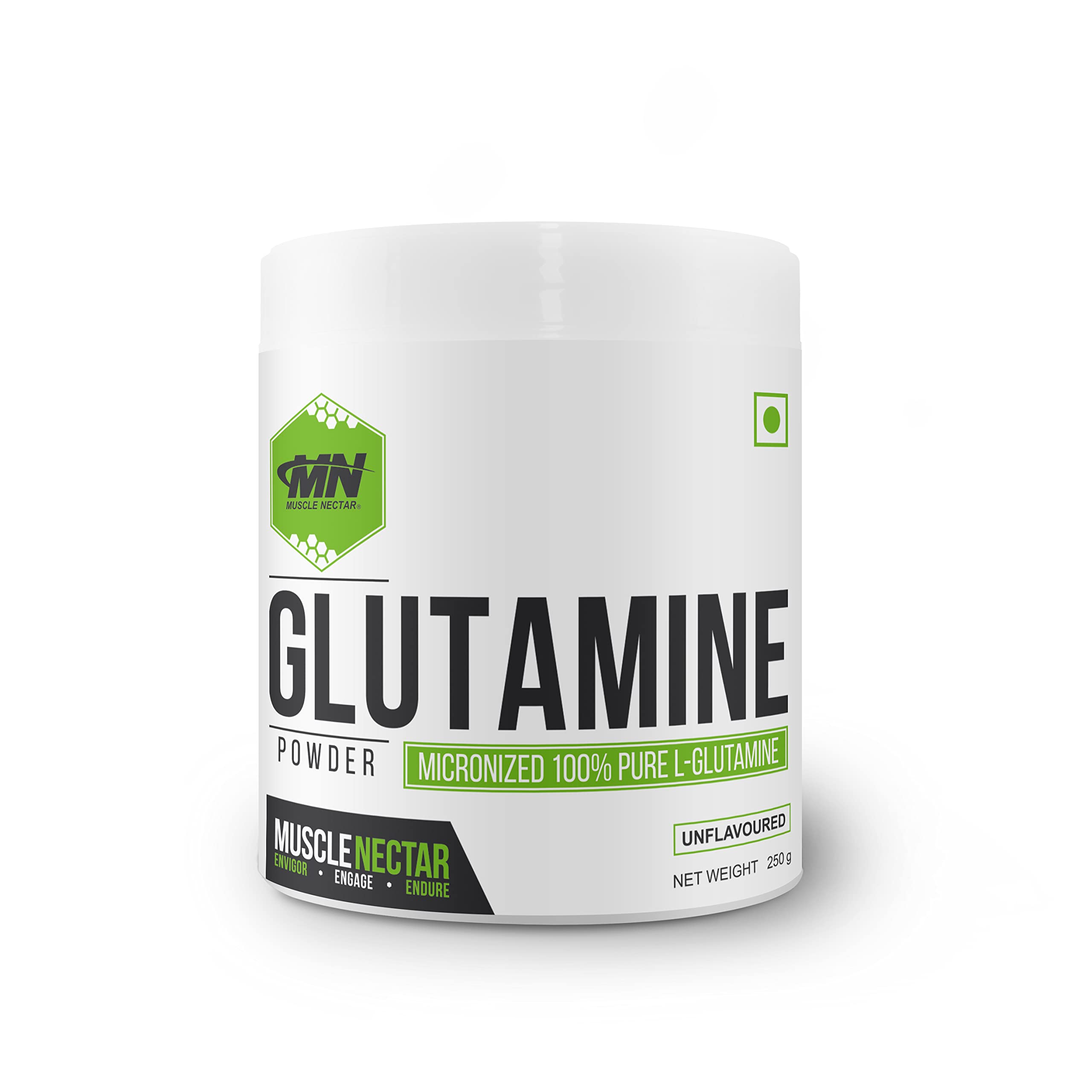 Muscle Nectar Pure L- Glutamine, Post Workout Recovery, 5 g Glutamine (Unflavoured, 250 g)