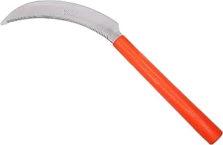 Zenport K208P Harvest Sickle with Plastic Handle, Light Serration, 6.5-Inch Stainless Steel Blade , Orange