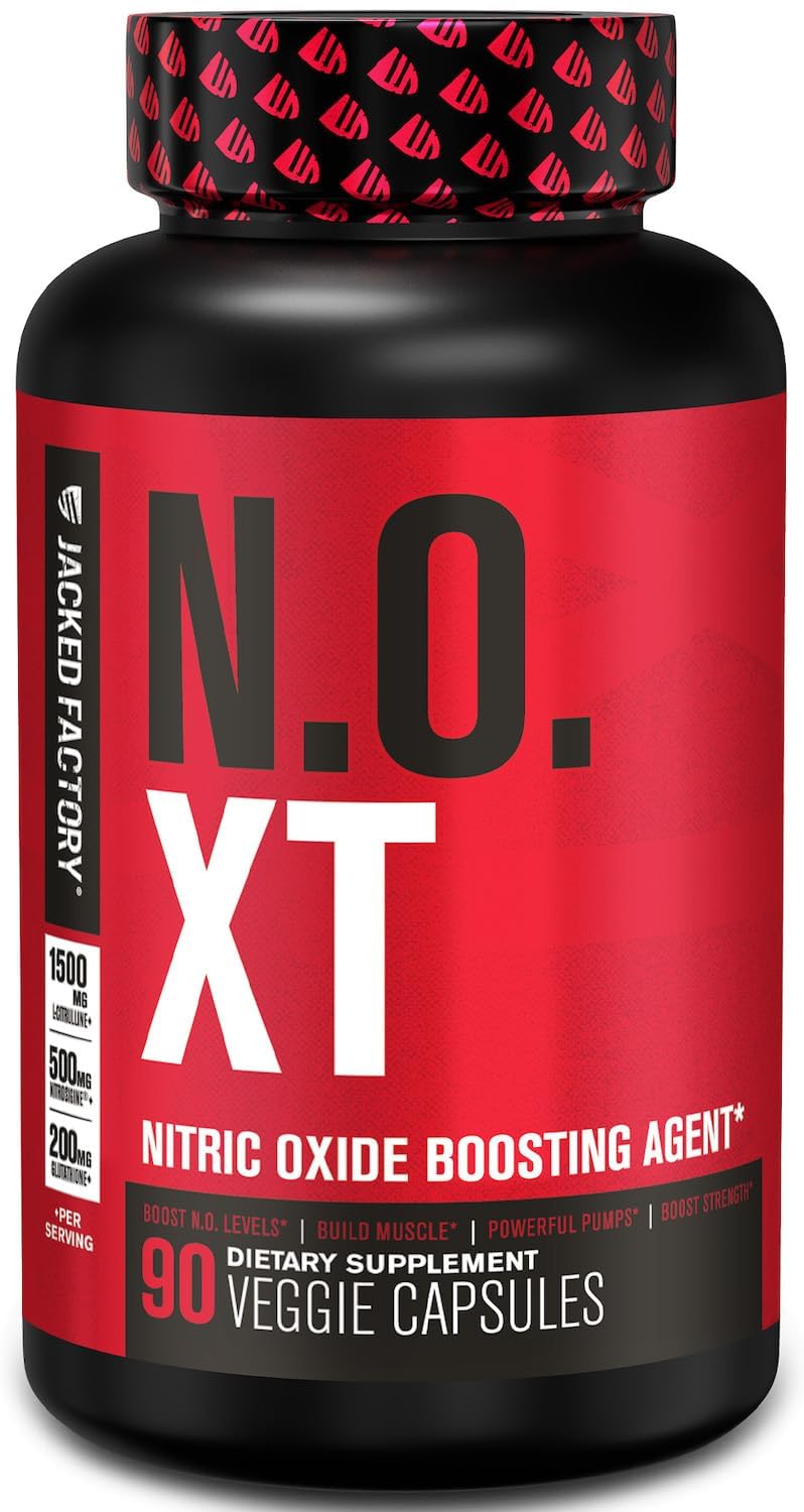 Jacked Factory Muscle Builder N. O. XT Nitric Oxide Supplement (90 Veggie Pills)