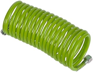 Sealey 5m x Ø5mm PE Coiled Air Hose with 1/4"BSP Unions - Green - SA335G