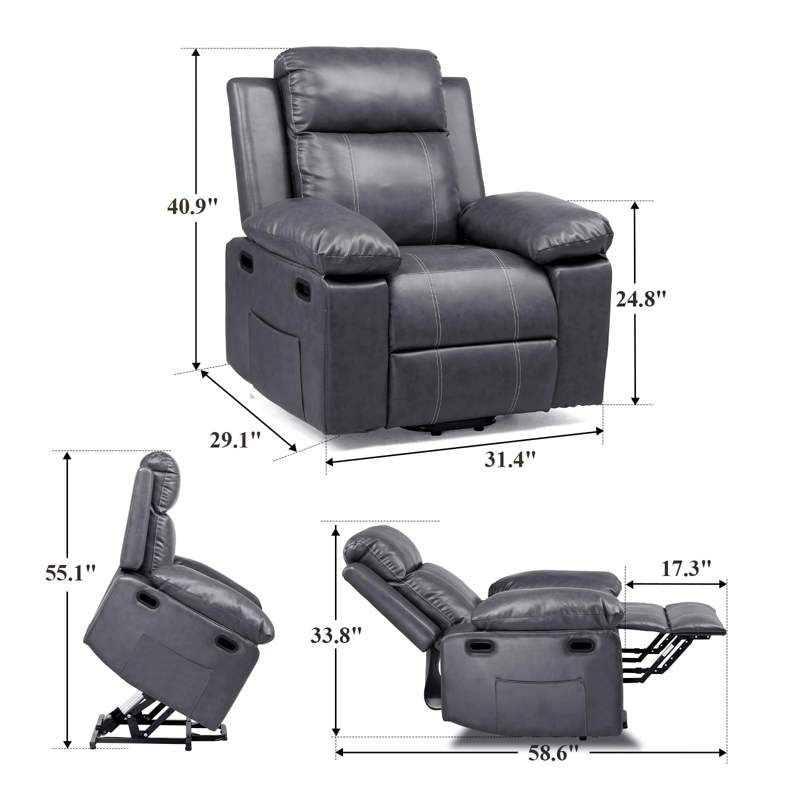 COMHOMA Power Lift Recliner Chair with Thickened Padding, Electric ...