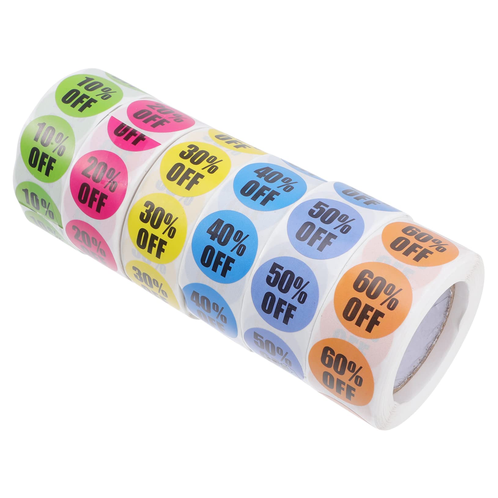 Generic 6 Rolls Discount Stickers Colored Labels Percent off Adhesive Labels Scratch off Stickers Small Paper Label