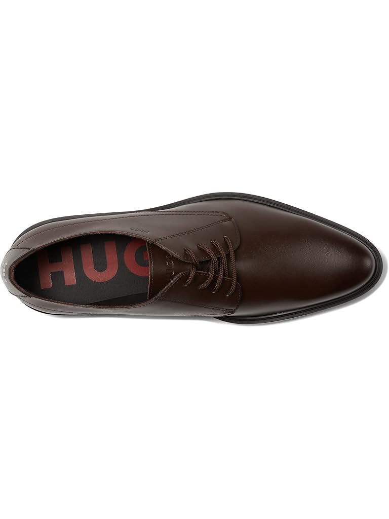 Brown HUGO Kerr Brushed Leather Derby Shoes