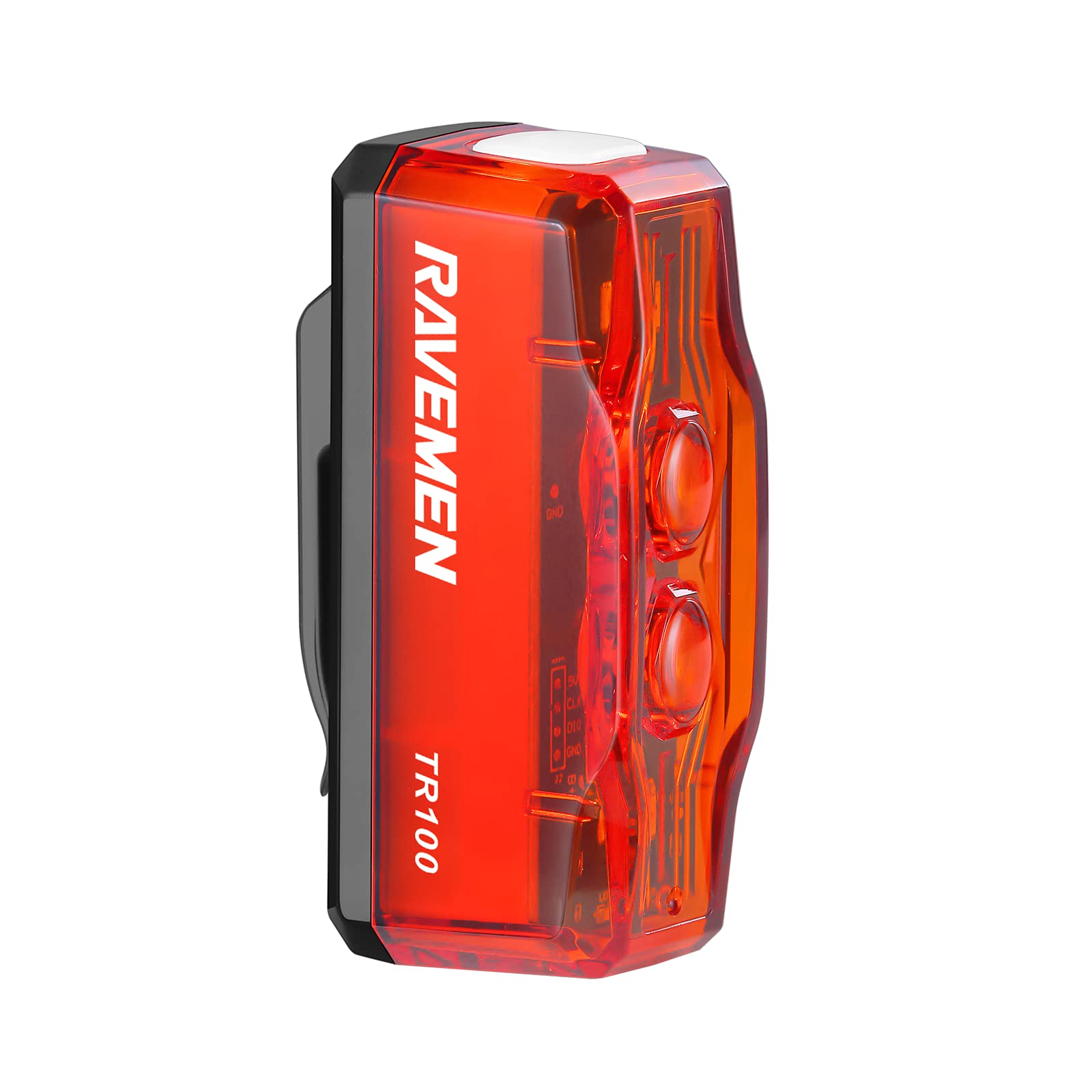 RAVEMENTR100 Bike Tail Light 100 Lumens Rechargeable Bicycle Rear Safety Light for Daytime Night Riding