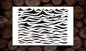 Wave Stencil, Wave Wall Stencil, Ocean Wave Stencil, Ocean Waves Stencil, Ocean Stencils for Painting on Wood, Canvas, Paper, Fabric, Wall, and Furniture - 8.5x11 inch