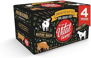 Vital Farms Grass-Fed Butter Sticks, Unsalted, 16oz, 4 x 1/4 lb sticks