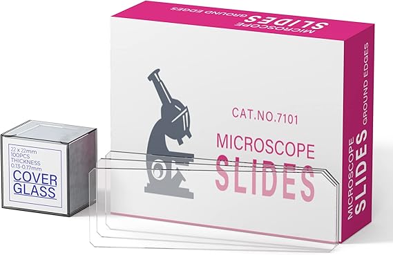 Vabiooth Rounded Edge Microscope Slides Kit, 50 Pcs Pre-Cleaned Blank ...