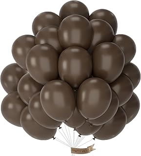 PartyWoo Dark Brown Balloons, 50 pcs 12 Inch Deep Brown Balloons, Brown Balloons for Balloon Garland or Balloon Arch as Pa...