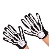 Kangaroo Skeleton Gloves&comma; Skeleton Gloves Men&comma; Reaper Gloves&comma; Bone Gloves&comma; Scary Halloween Costumes Skeleton Gloves&comma; Stretchable Kids Halloween Skull Gloves&comma; White Printed Skeleton Bones Black Gloves