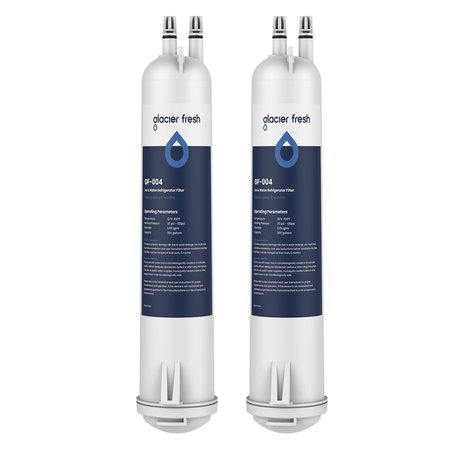 GLACIER FRESH 4396841 Refrigerator Water Filter Compatible with EDR3RXD1, 4396841, 4396710, Filter 3, 46-9083,46-9030, 9030, 9083 Refrigerator Water Filter | 2 Pack