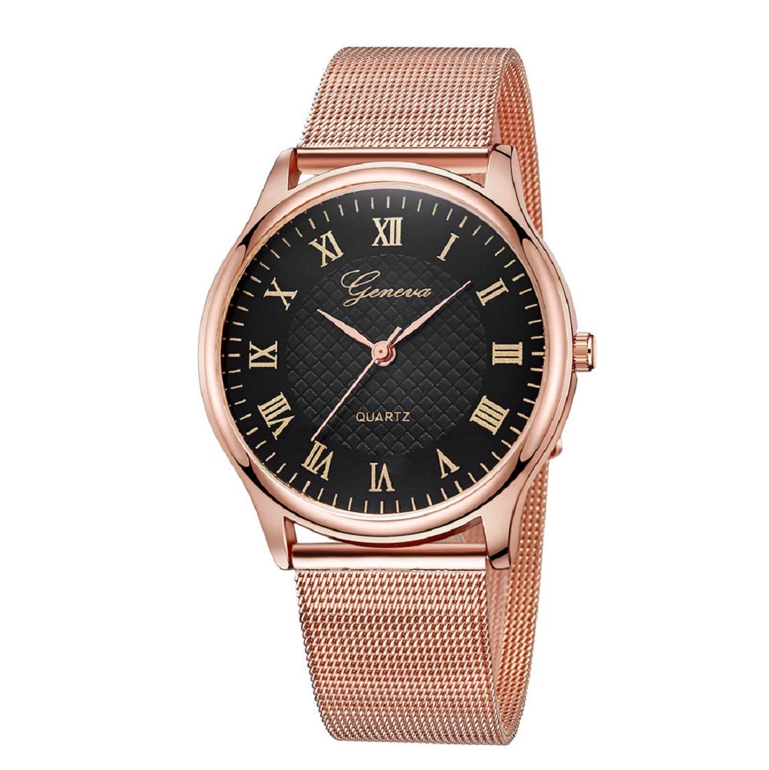 Geneva PlatinumAnalogue Women's Watch(Black Dial Rose Gold Colored Strap)-419