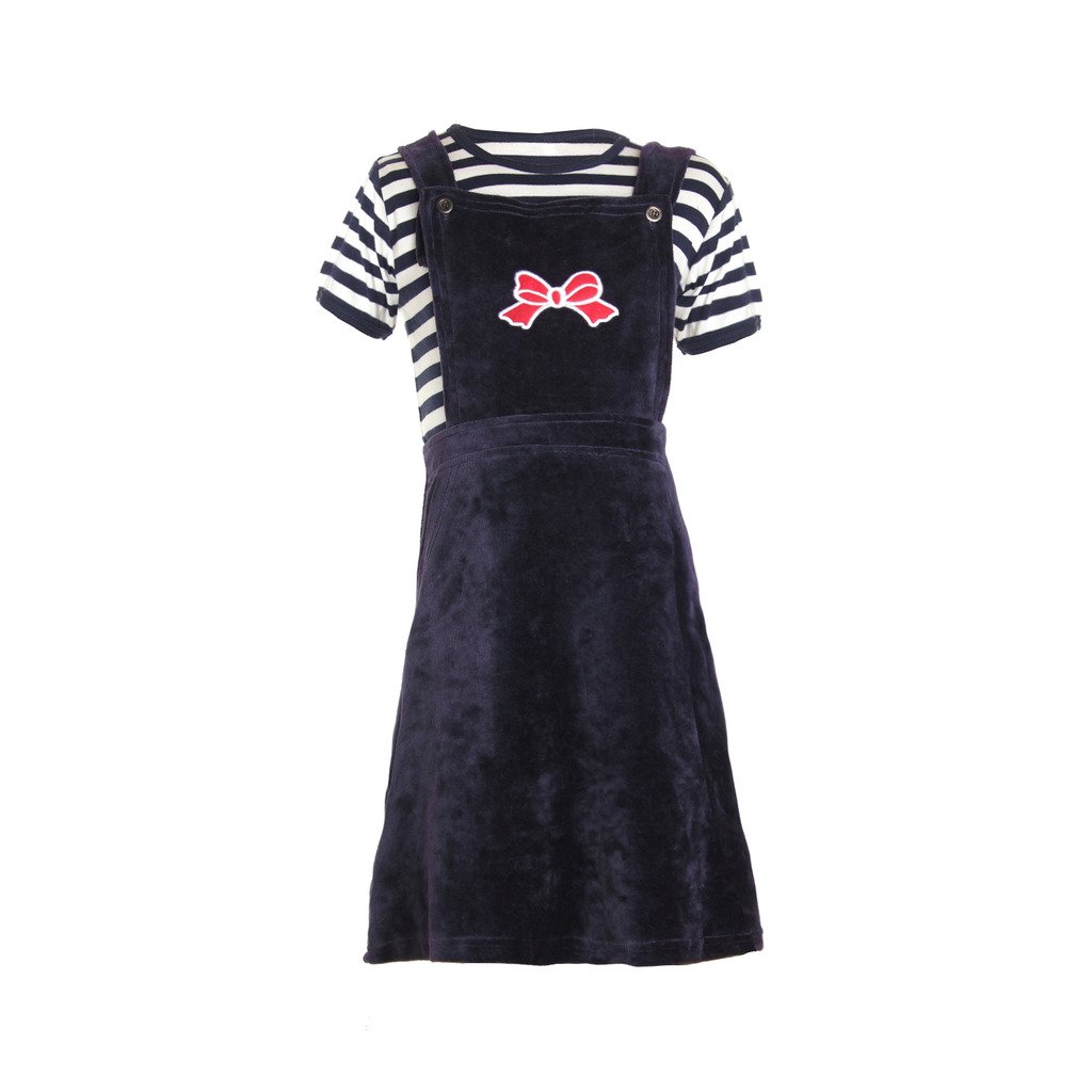 GLENEAGLES Multicolor Cotton Girls Pinafore (1 Piece Pack) Black