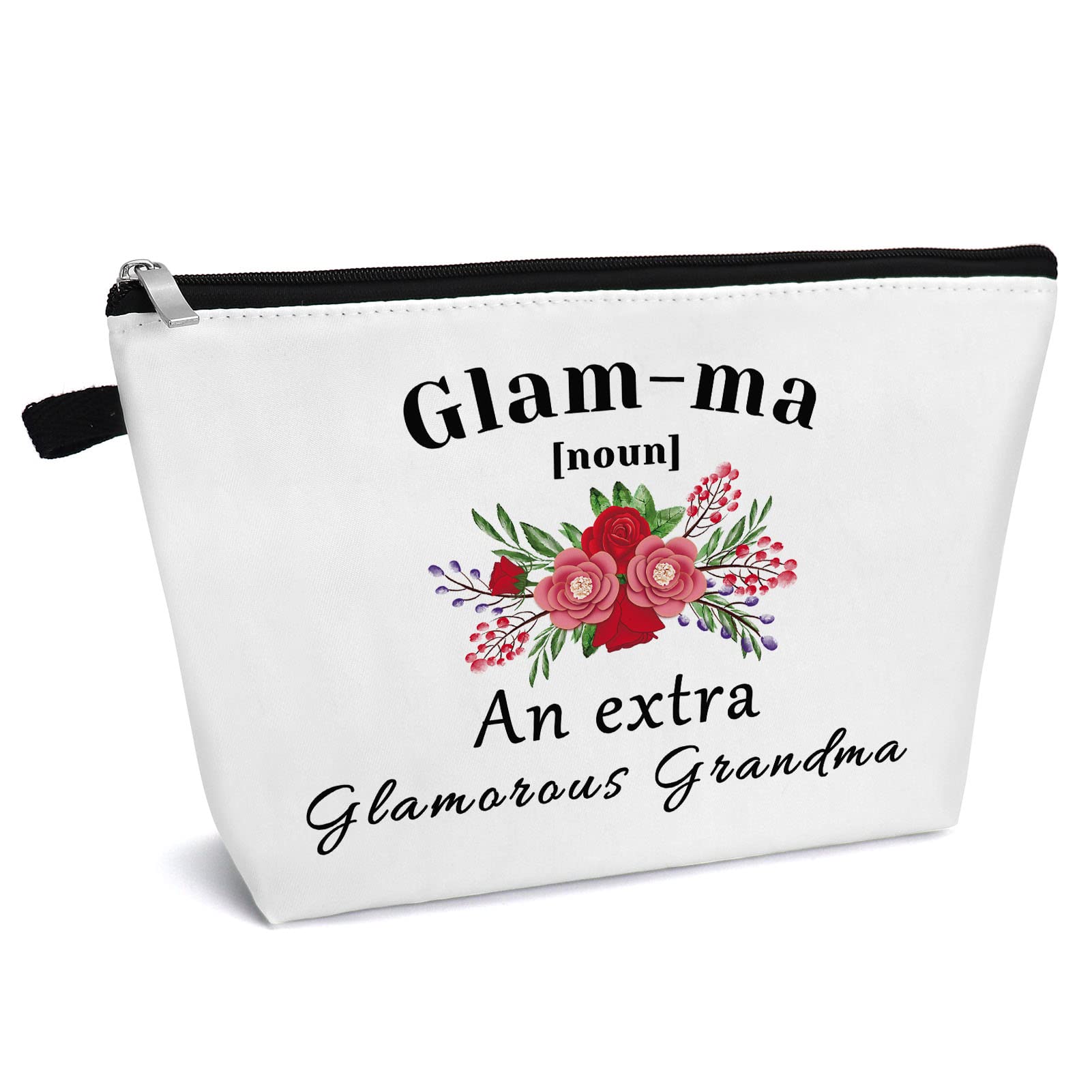 Grandma Gifts Glamma Makeup Bag Gift Mother's Day Birthday Gifts for Grandma Grandmother Cosmetic Bag Grandma Gifts from Grandchildren Granddaughter Thanksgiving Christmas Retirement Gift for Grandma