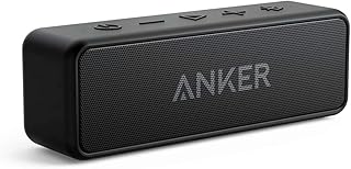 Anker Soundcore 2 Portable Bluetooth Speaker With Better Bass, 24-Hour Playtime, 66Ft Bluetooth Range, Ipx5 Water Resistan...