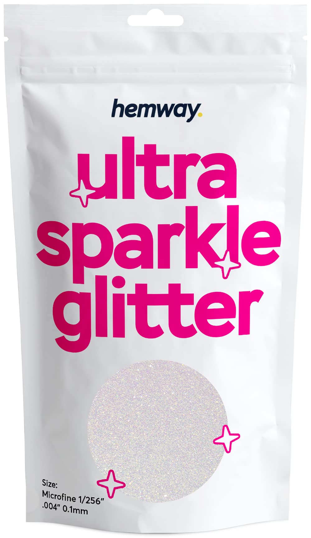 Hemway Premium Ultra Sparkle Glitter Multi Purpose Metallic Flake for Arts Crafts Nails Cosmetics Resin Festival Face Hair - Mother of Pearl Iridescent - Microfine (1/256" 0.004" 0.1mm) 100g / 3.5oz