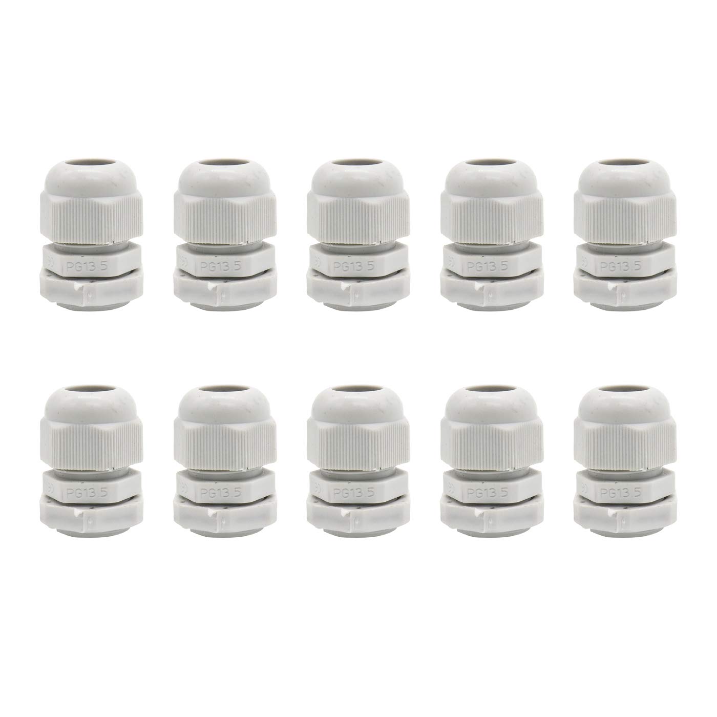 10 PCS Cable Gland PG13.5 Nylon Cable Glands Screw Joints for Enclosure Wires Plastic