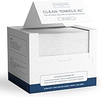 Clean Skin Club Clean Towels XL™, 100% USDA Biobased Face Towel, Disposable Face Towelette, Eczema Association Accepted,...