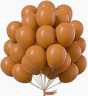 PartyWoo Caramel Brown Balloons, 101 pcs 12 Inch Boho Brown Balloons, Matte Brown Balloons for Balloon Garland Balloon Arc...