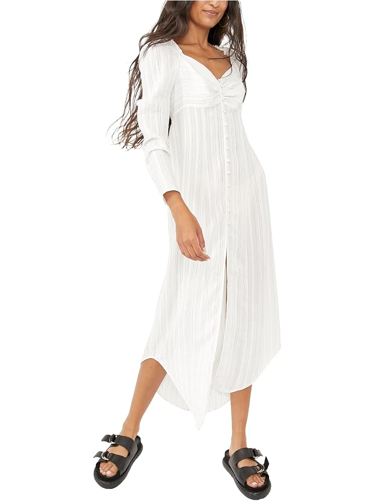 Free People Luna Maxi Button Front Blouse