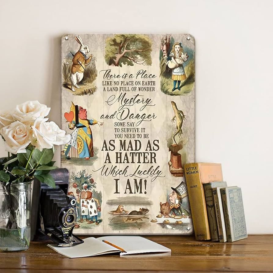 Amazon.com: Alice in Wonderland Decor Metal Signs - As Mad As a ...