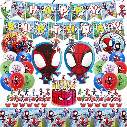 Amazon.com: Eazyco Spidey and His Amazing Friends Birthday Decorations ...