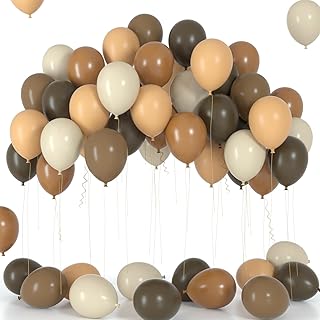 Brown Balloons,70pcs 12 Inch Retro Brown Khaki Cream Balloons Mocha Cocoa Coffee Brown Sand White Apricot Beige Nude Ballo...